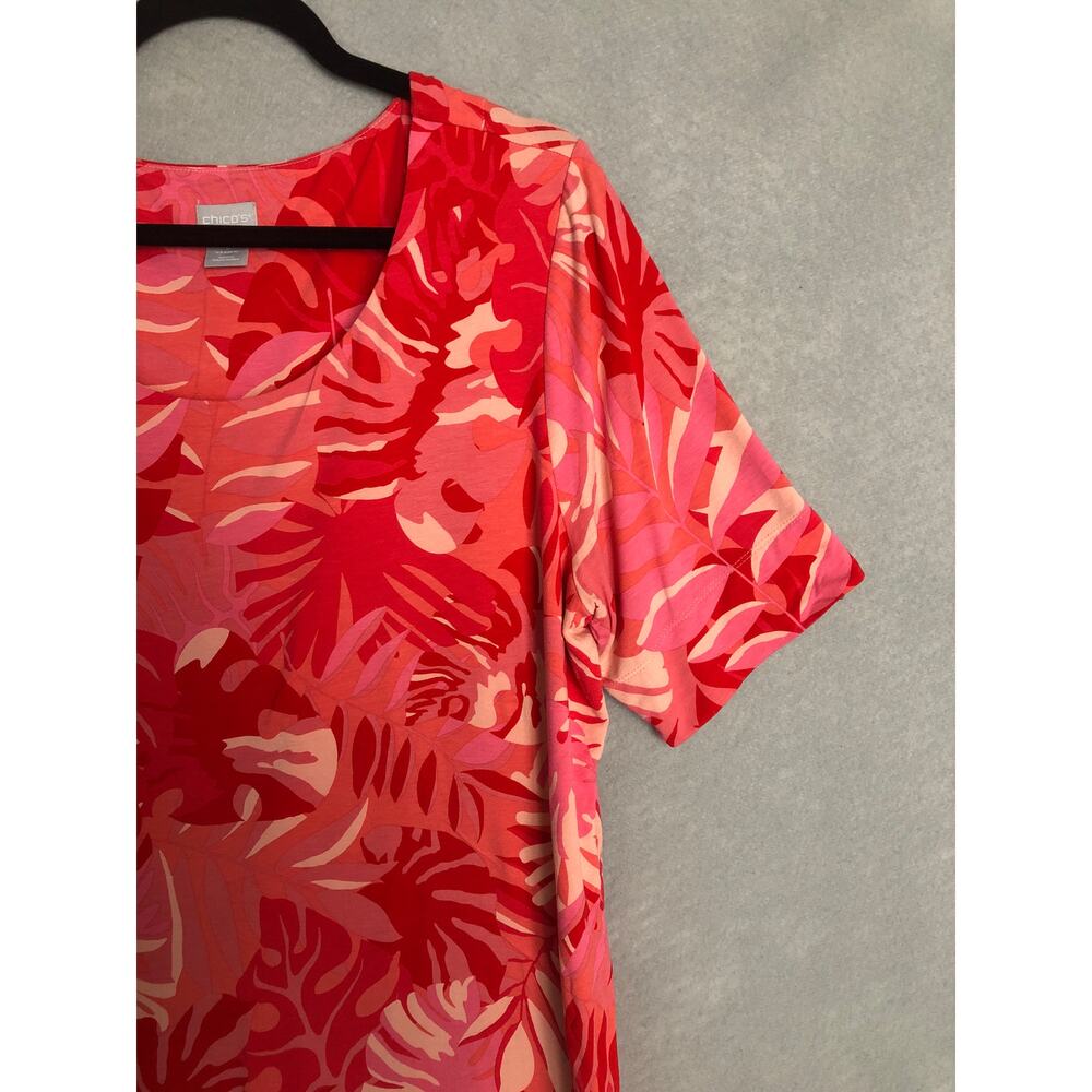 Chico's Short Sleeve Top Topical Print Women's 3 (XL) - Picture 2 of 6